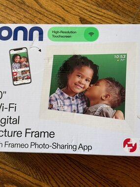 onn 10" White Wi‑Fi Digital Picture Frame